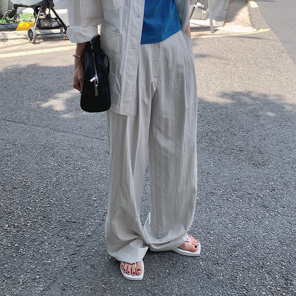 Summer loose slacks (light gray)