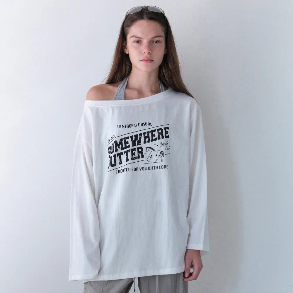 Vintage Horse Long Top - Ivory