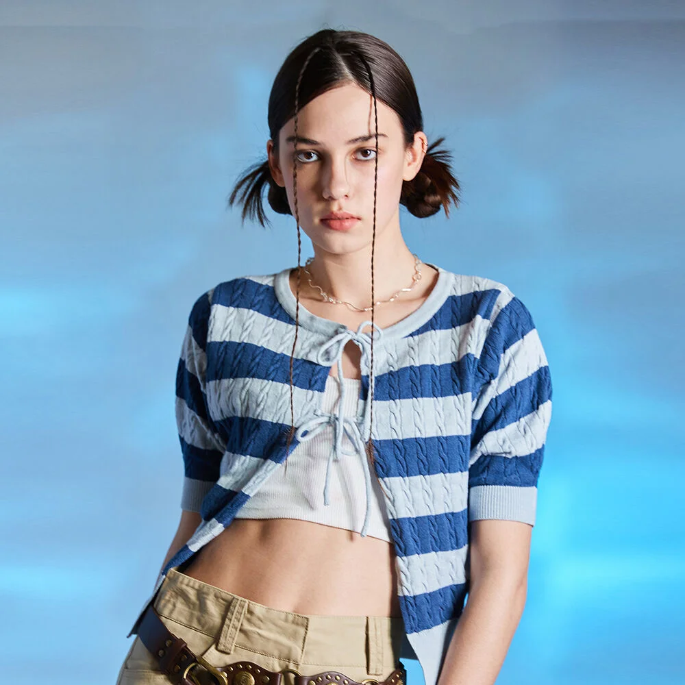 L10 RIBBON CARDIGAN(SKY BLUE)