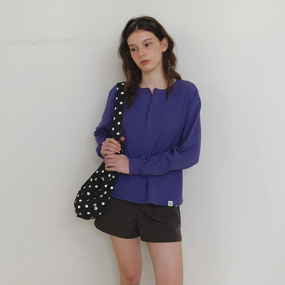 Bay waffle T lavender blue
