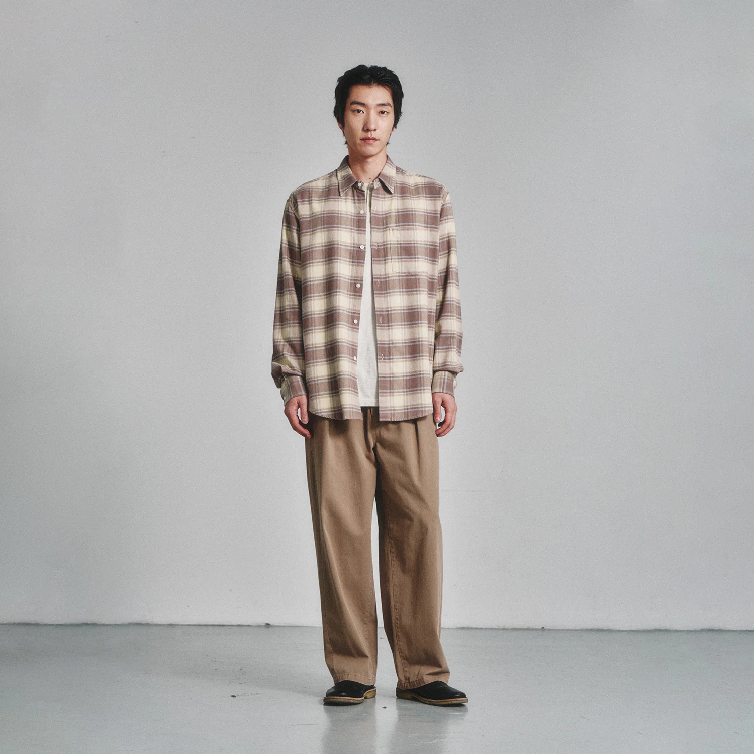 French Flannel Check Shirt_Vanilla Sky