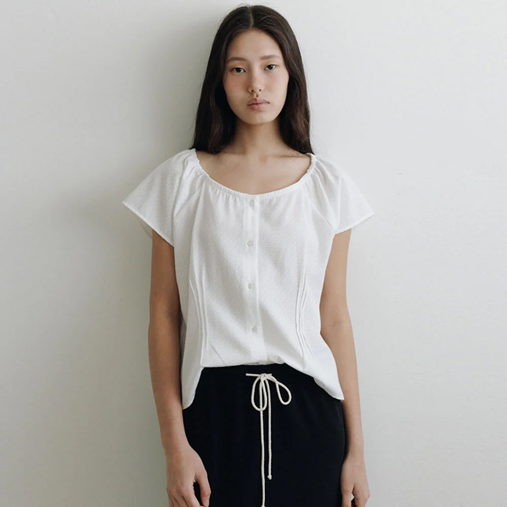 Dot Sleeve Blouse(Ivory)