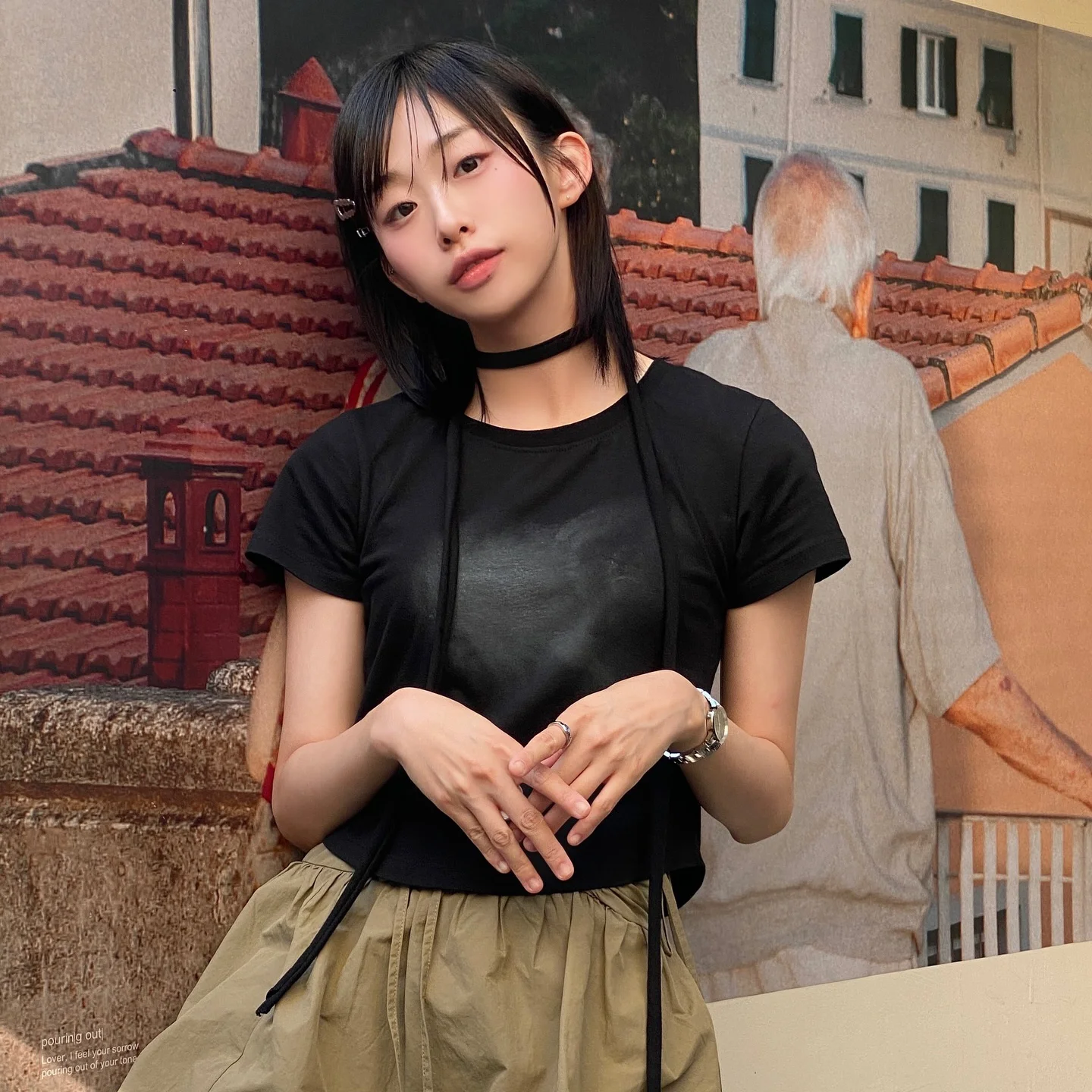 Vanish Tie Scarf T-Shirt (FL-114_Black)
