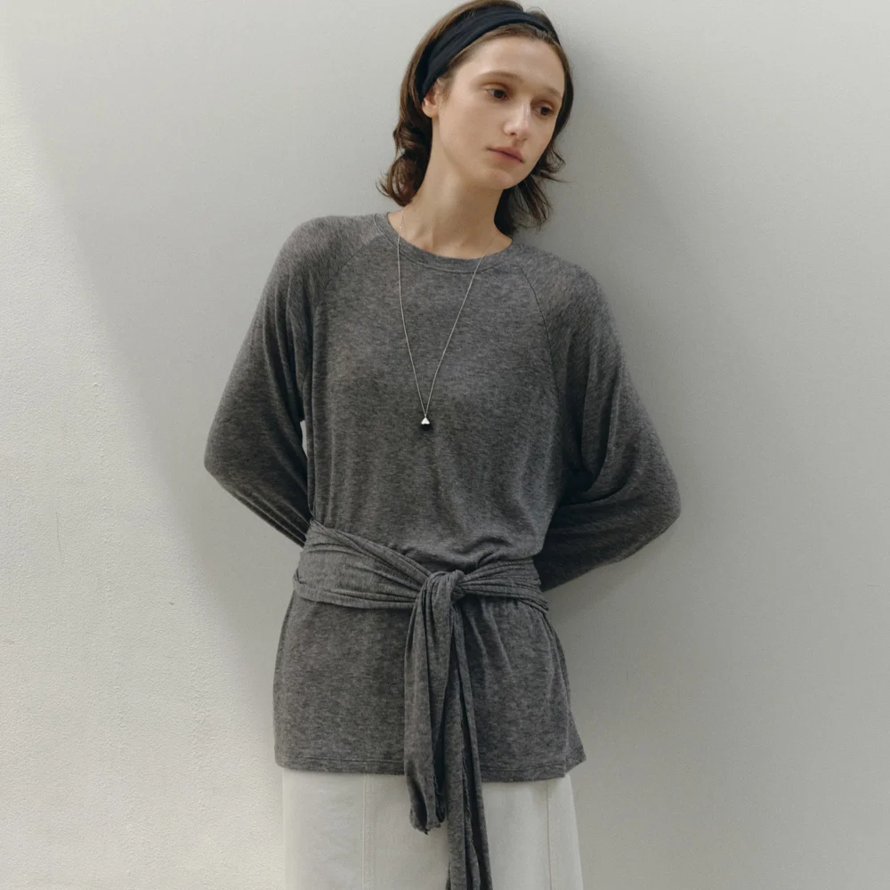 Belle Soft Layered T-shirt (Gray)