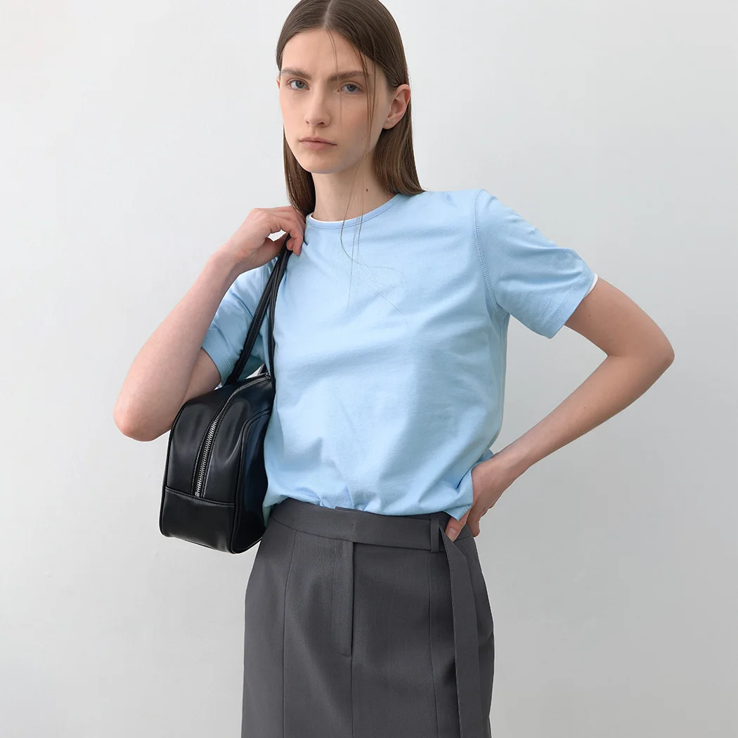 ESSENTIAL OUT STITCHED HALF SLEEVE TEE(T-6997)_4Colors