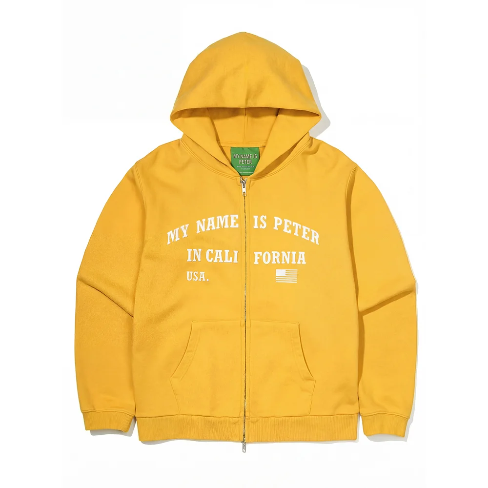 (W) IN CALIFORNIA ZIP HOODIE - MUSTARD