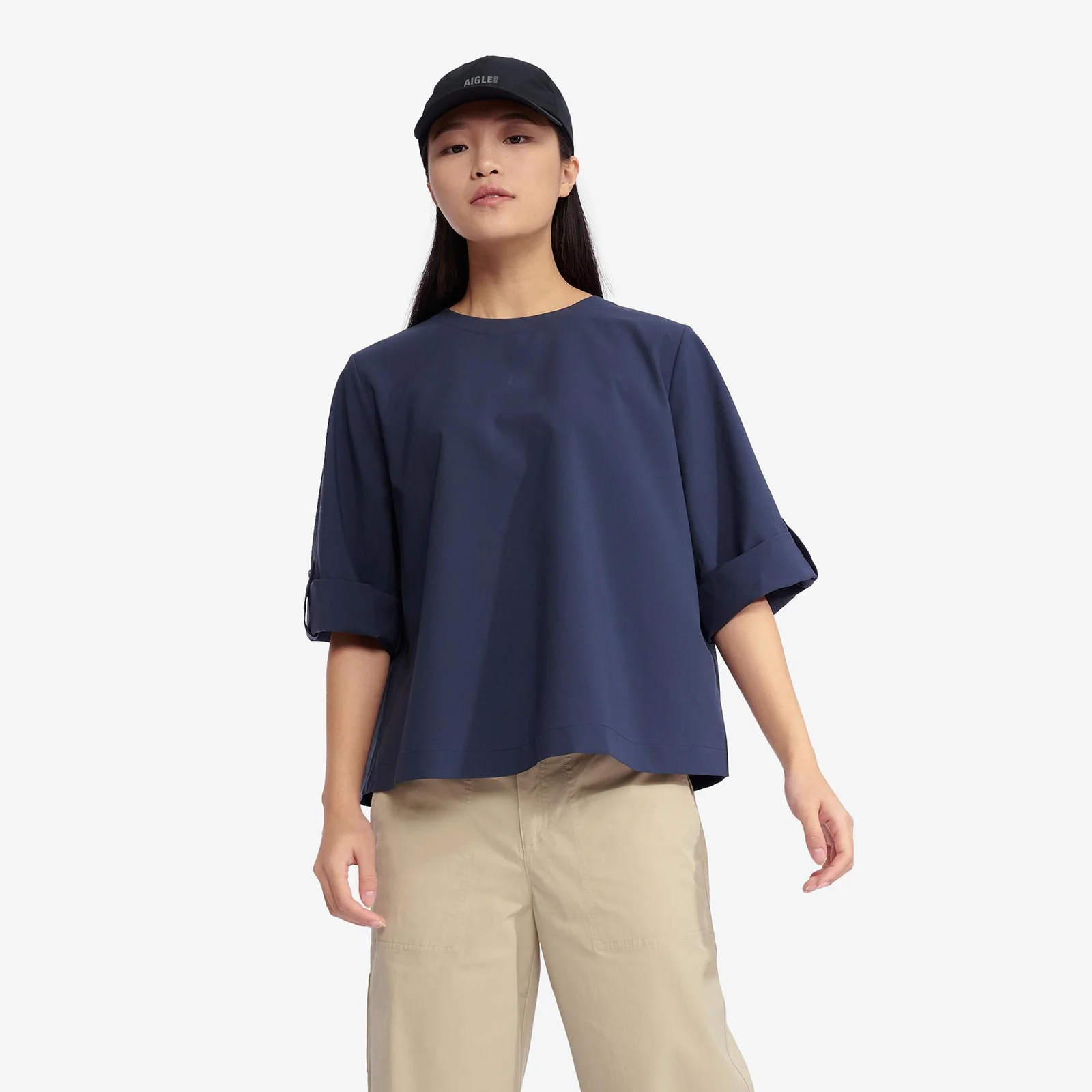 女裝 機能性 短 捲袖 襯衫 AAS25WSHI006EMP