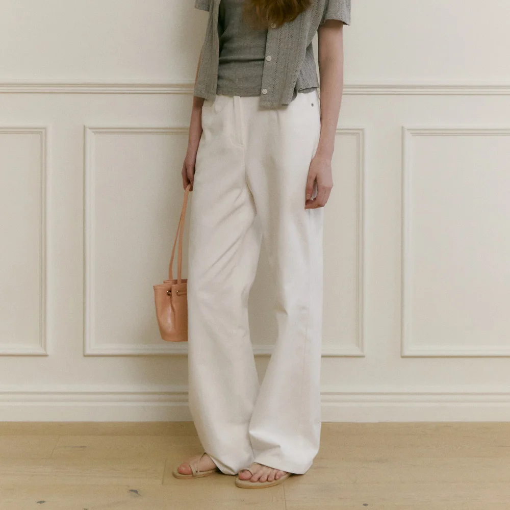 PLAIN COTTON PANTS (off white)