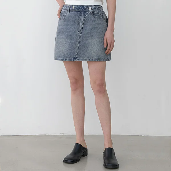 CURVED LINE DENIM SKIRT(SK-5032)
