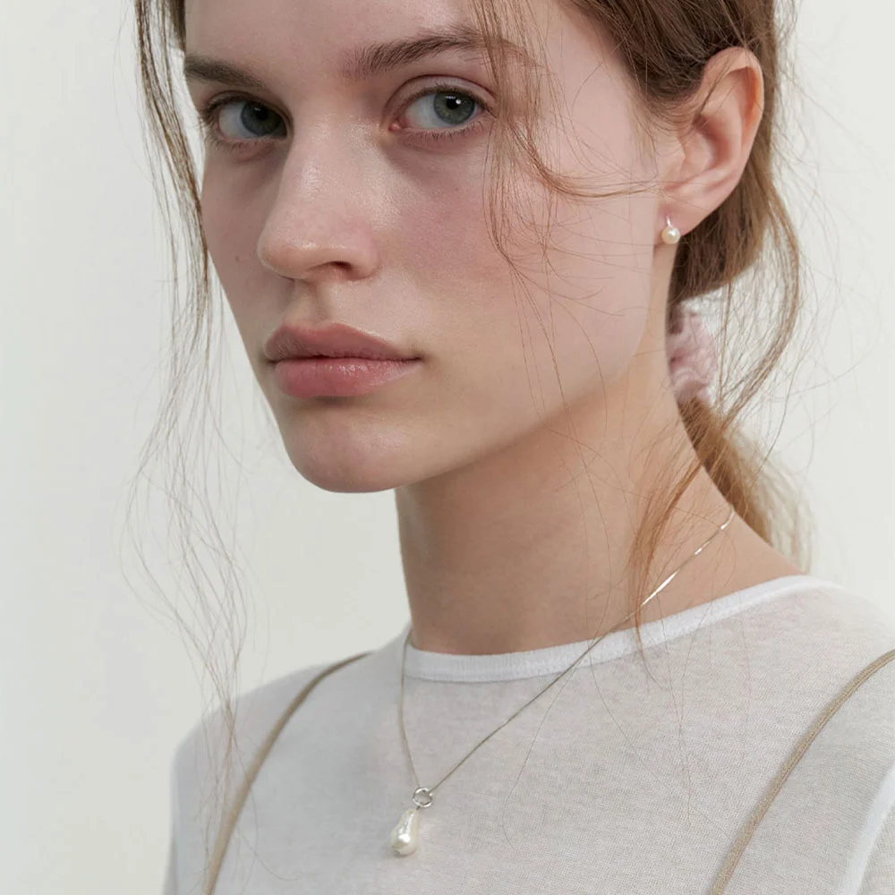 Baroque Pearl Drop Necklace (L241ENK020)