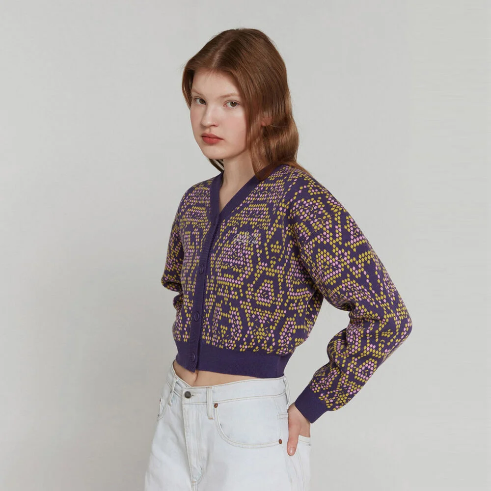 PYTHON PATTERN KNIT CARDIGAN
