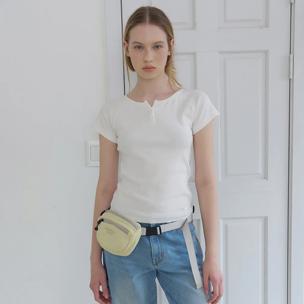 Lay Button Raglan Top - Ivory