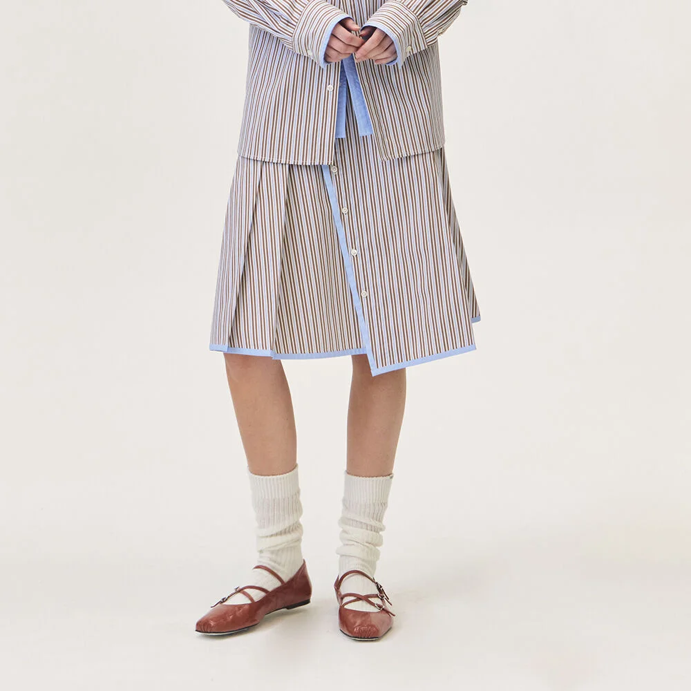 SENA MIDI SKIRT (BROWN)