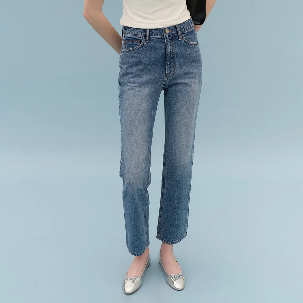Romy Straight Crop Denim (Vintage Blue)