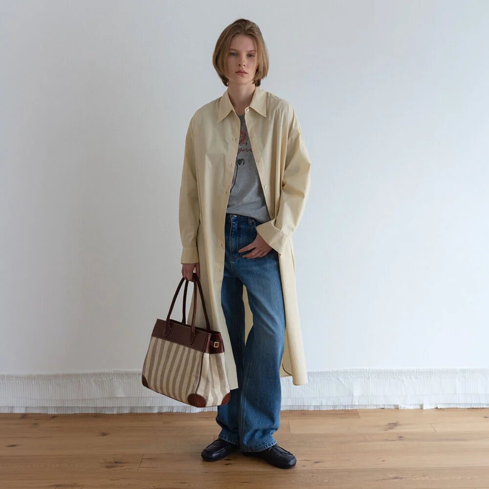 Amber Shirt Dress (Cream Beige)