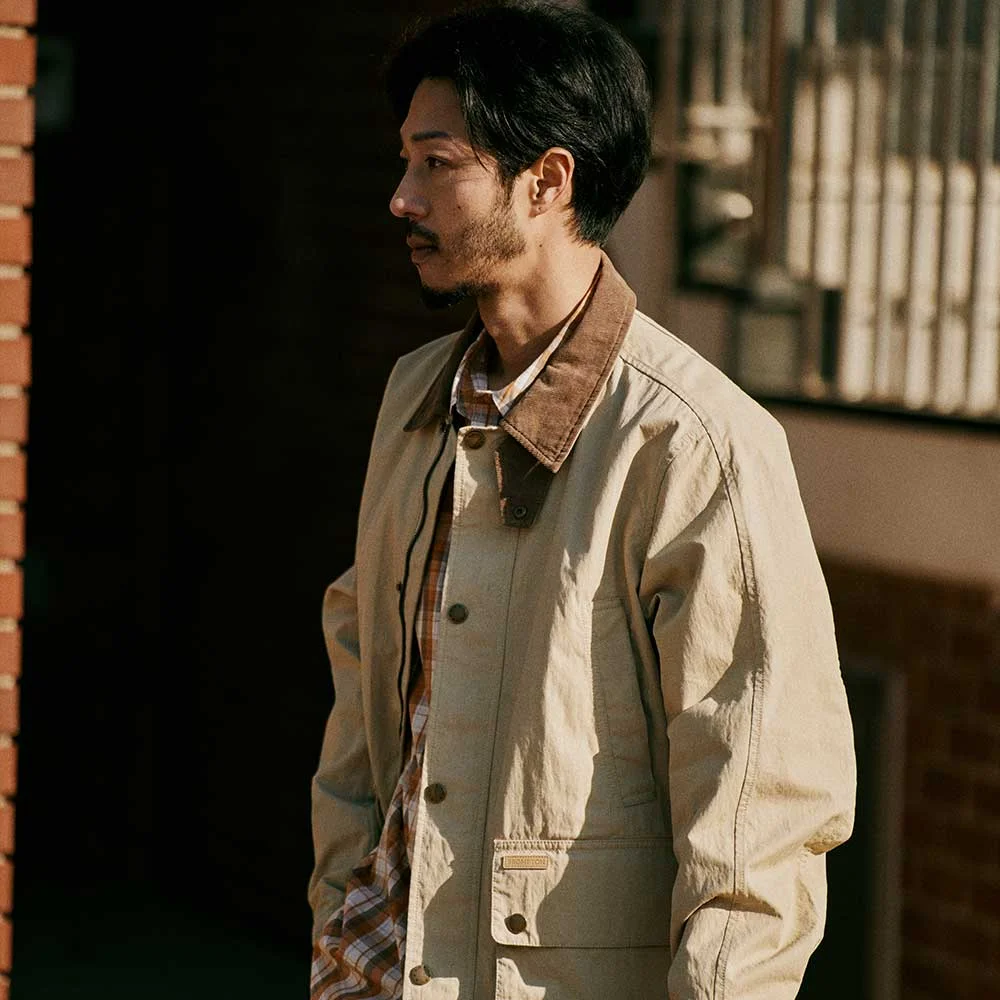 GREENFORD COLLAR COLOR BLOCK FIELD JACKET - L/BEIGE (P251UJK401)