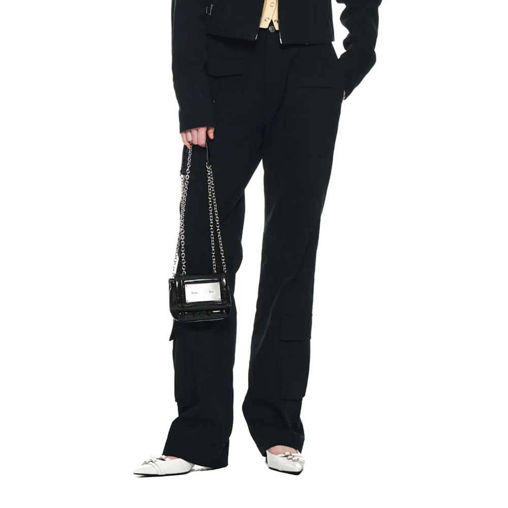 WASHED SLIM CARGO PANTS IN DARK NAVY