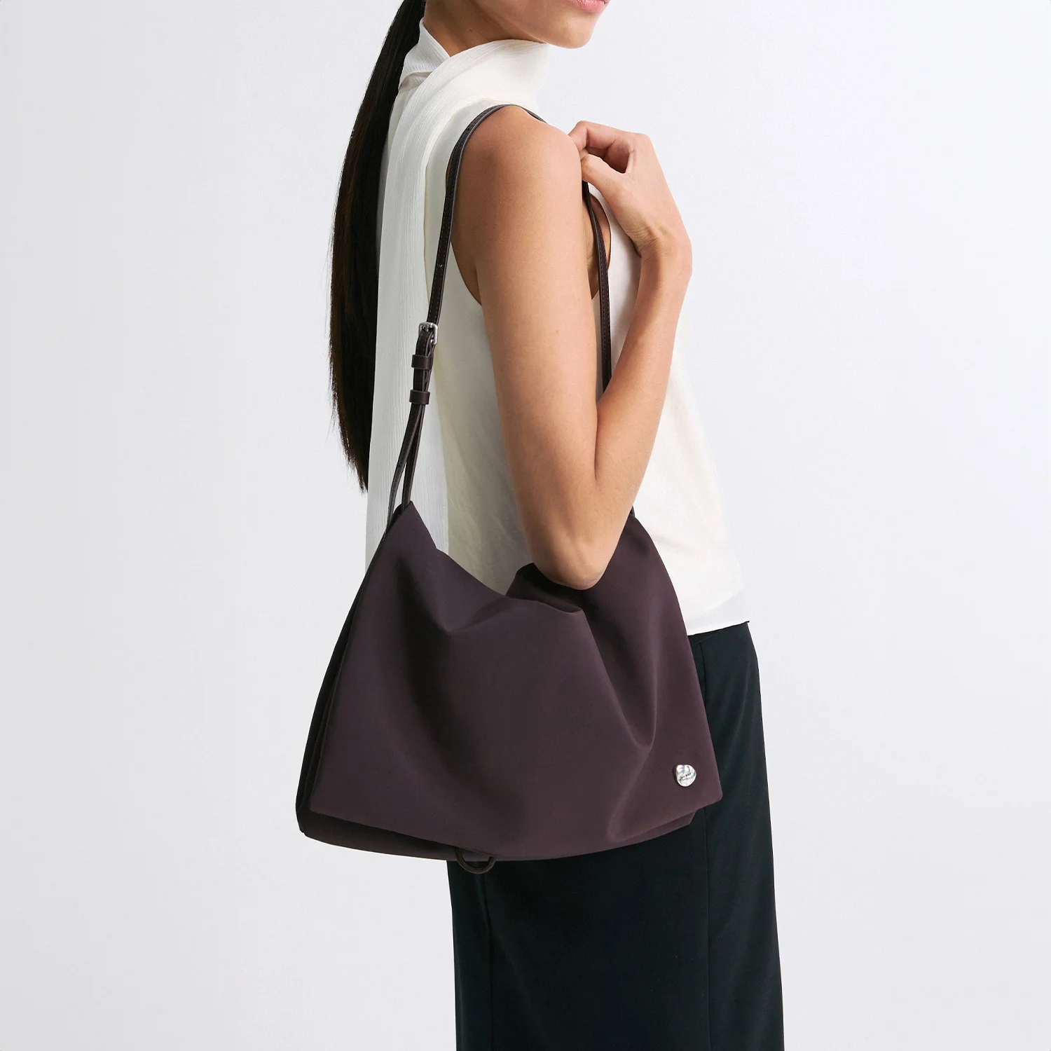 PADDED SHOULDER BAG BROWN