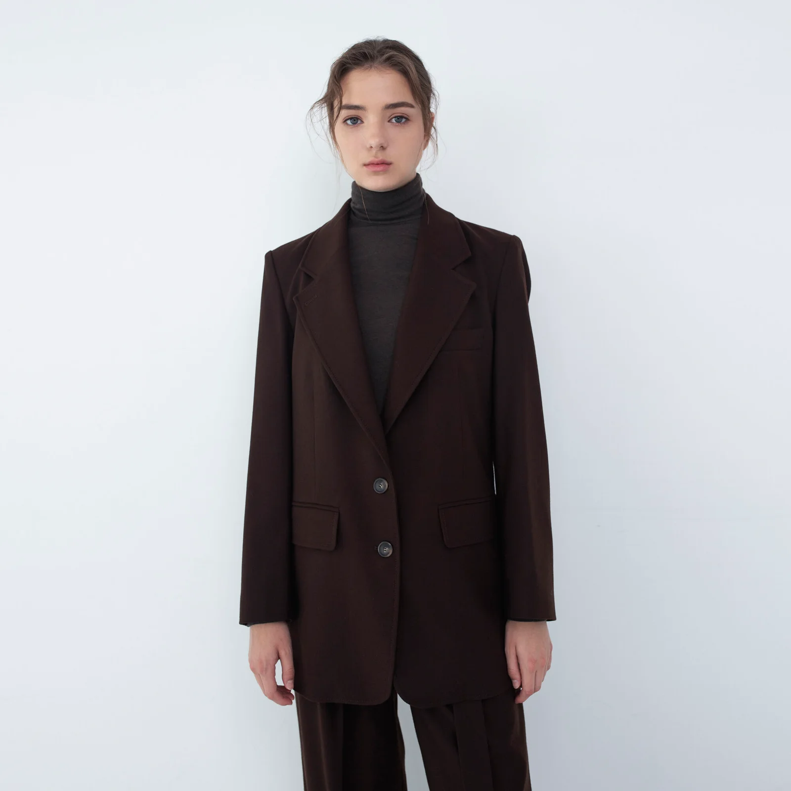 Jacket Single Semi Slim Rich Brown