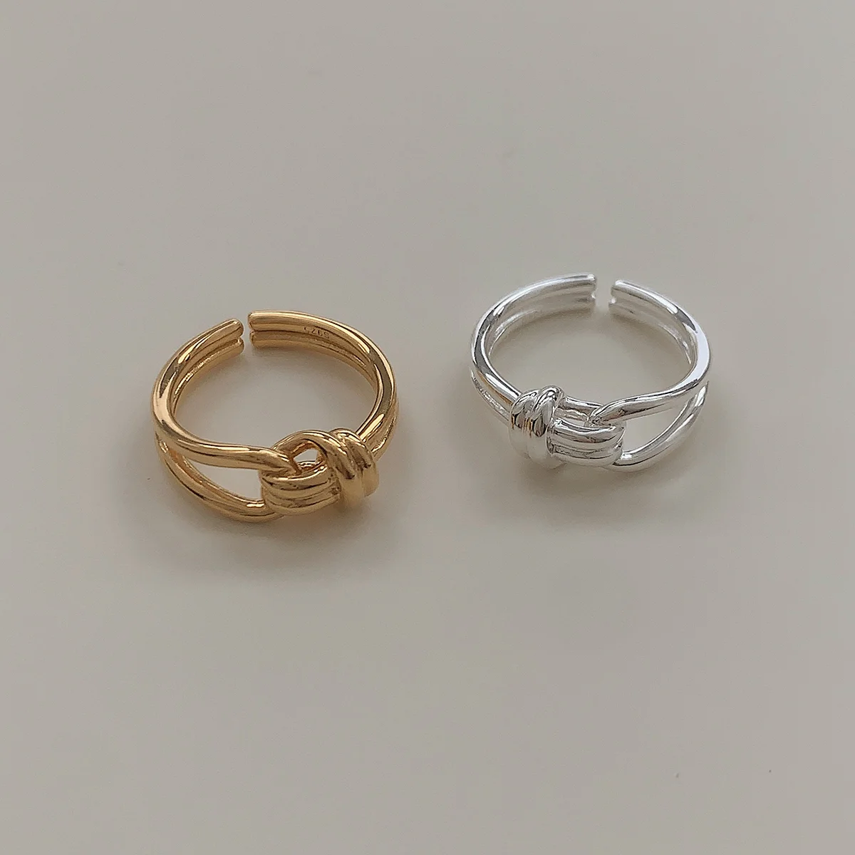 silver925 tie bold open ring_2 Colors
