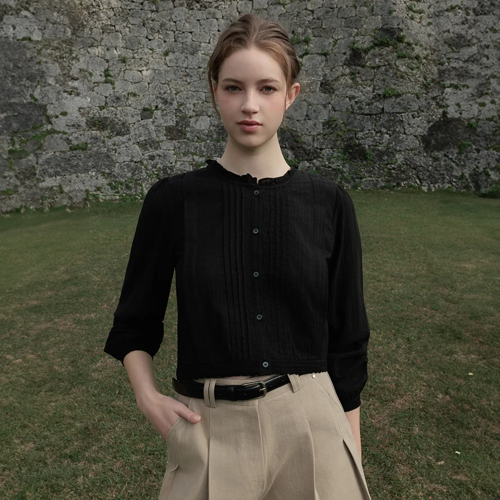 Round Neck Frill Blouse
