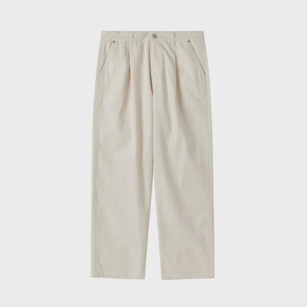 SUMMER WASHED DENIM TROUSERS - CREAM (P252MDP430)