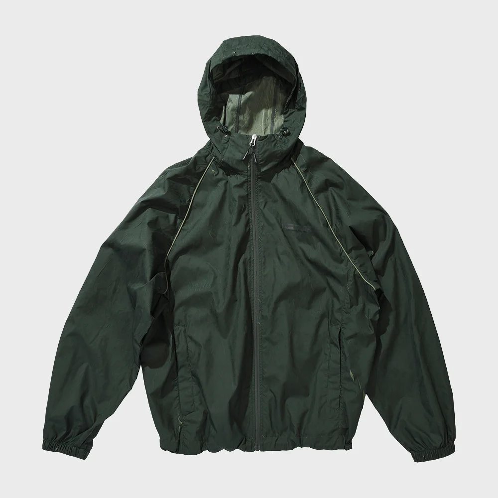 CREASE TWO-TONE WINDBREAKER (KHAKI)