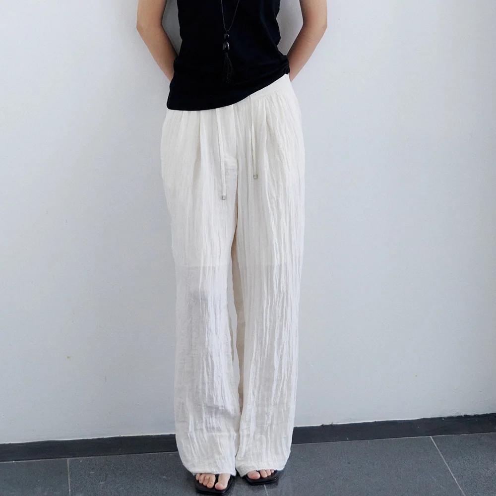 Flowing Wrinkle Pants (Ivory)