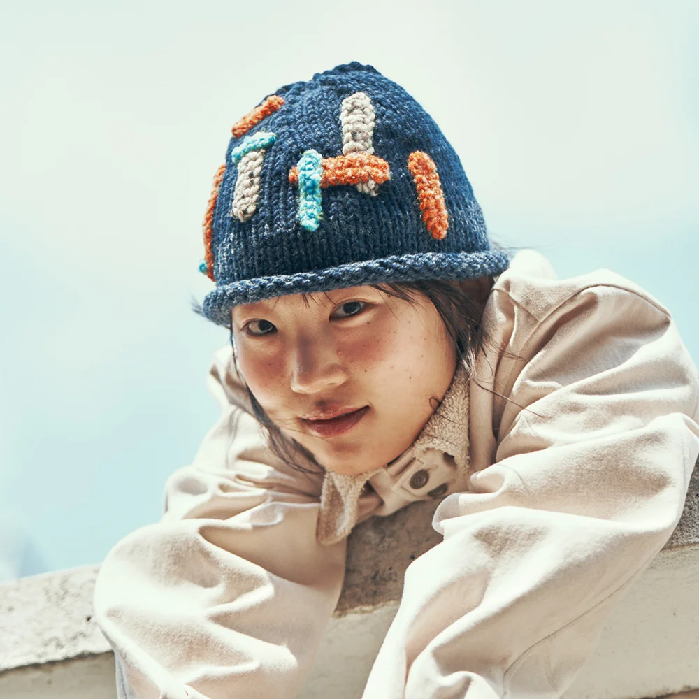 TILE BEANIE MULTI NAVY