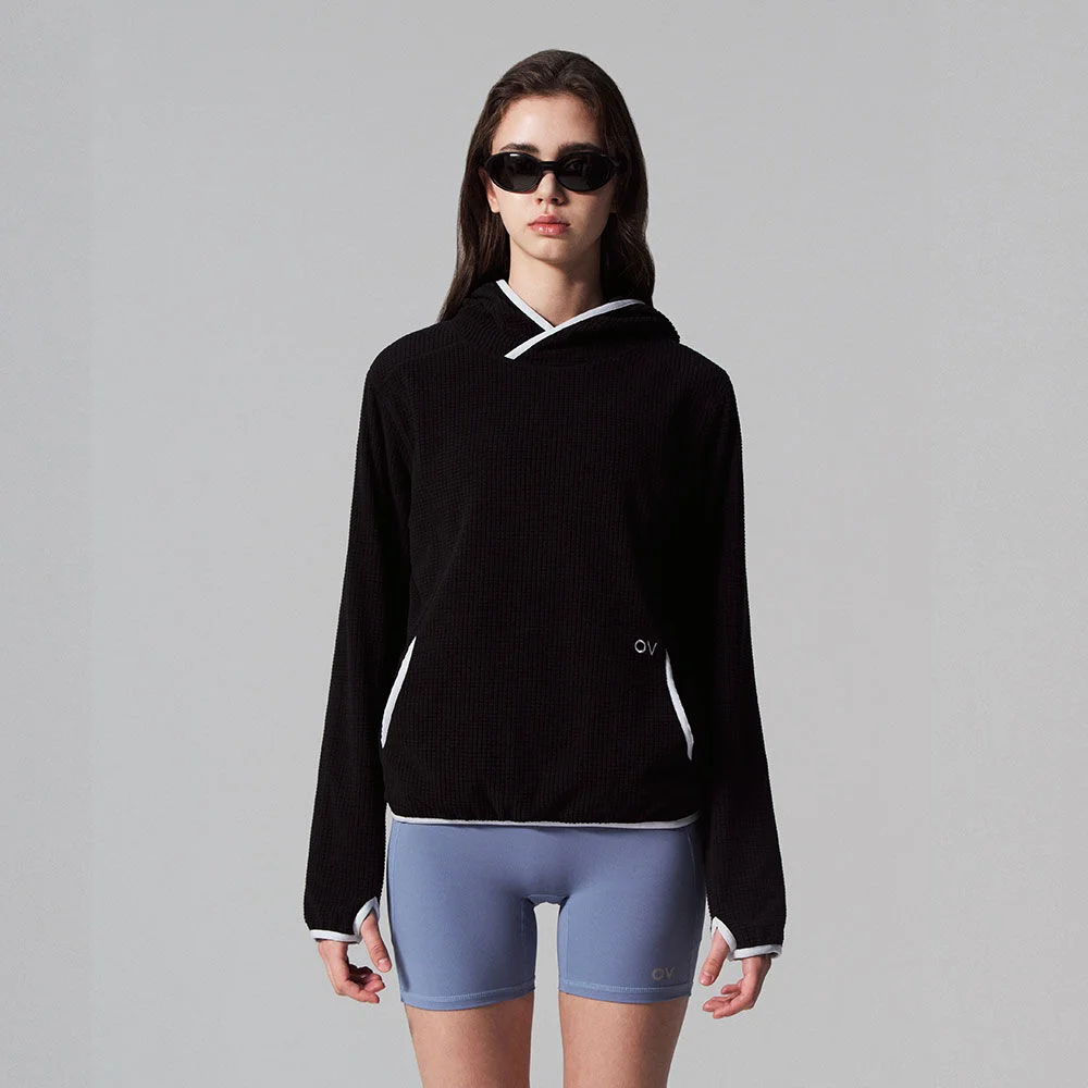Technol-OV GRID FLEECE HOODIE (BLACK)
