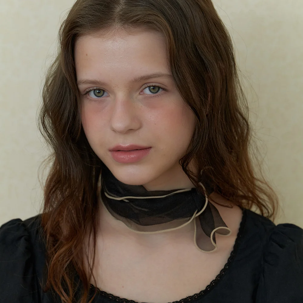 A ORGANZA RIBBON SCARF_BLACK