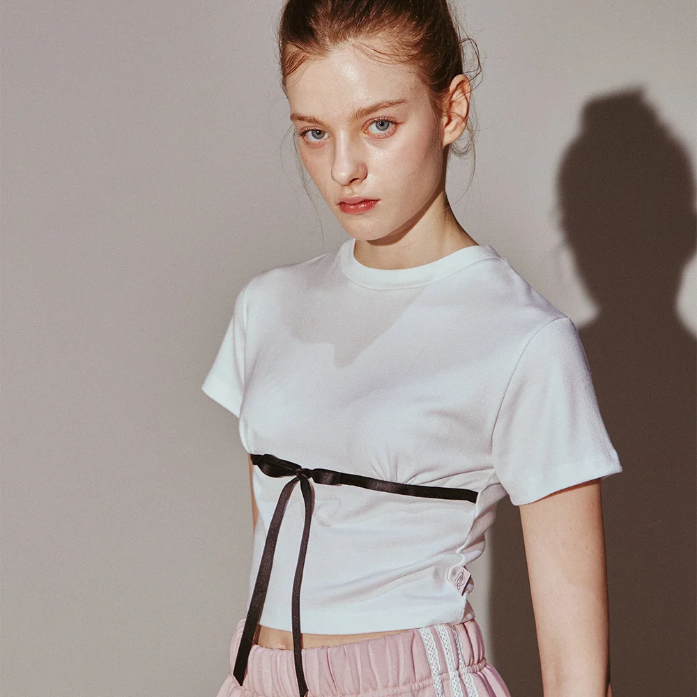 Ribbon Shirring Top White