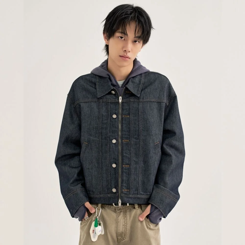 牛仔 Trucker 外套_藍色