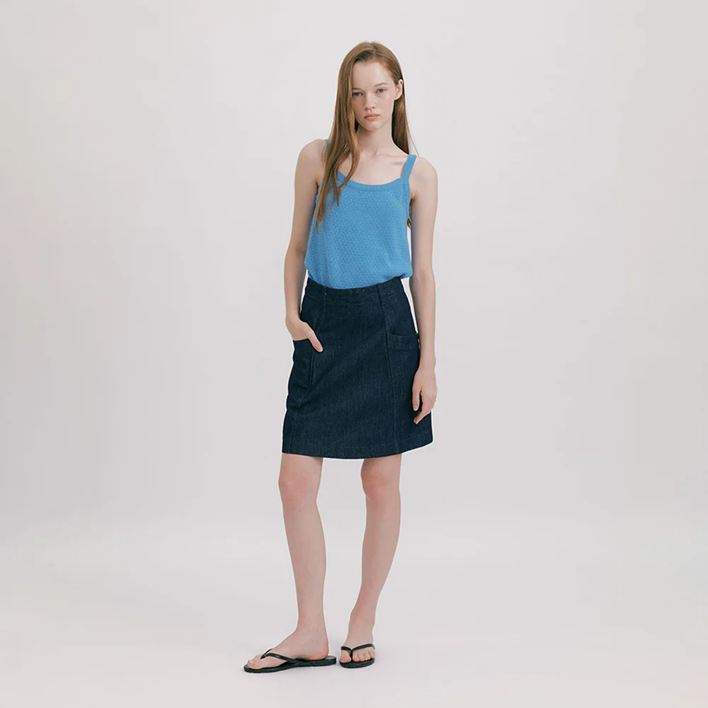Pocket Denim Skirt (Indigo)
