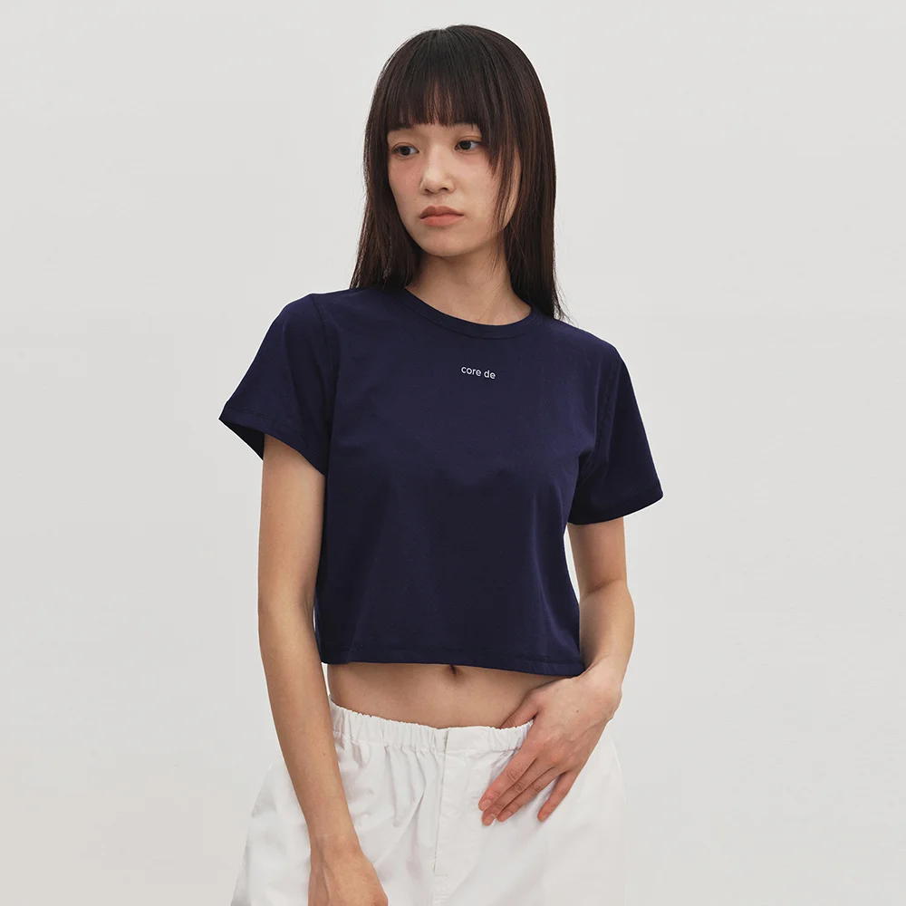Loose crop t-shirt (navy)