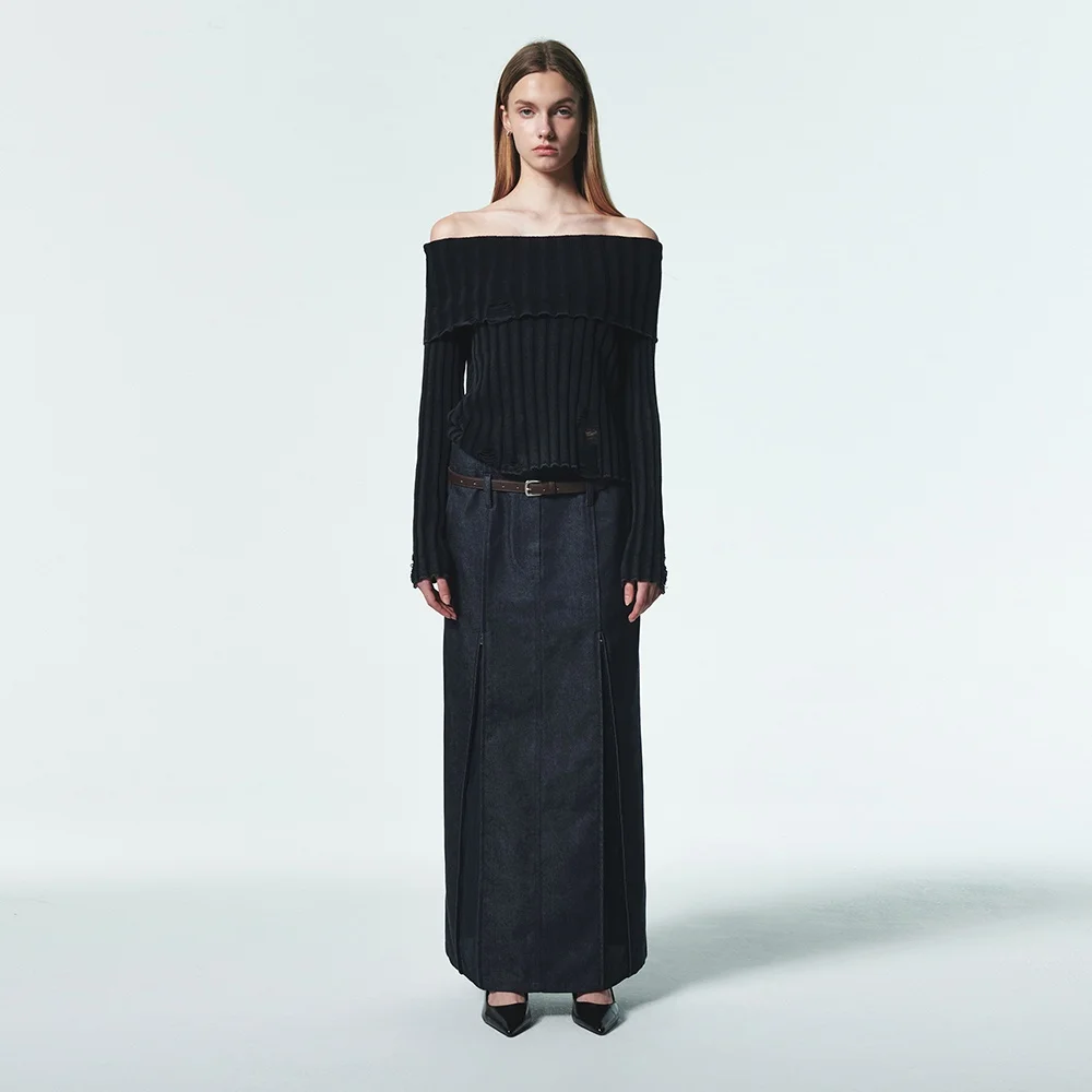 SHEER MIX MAXI SKIRT