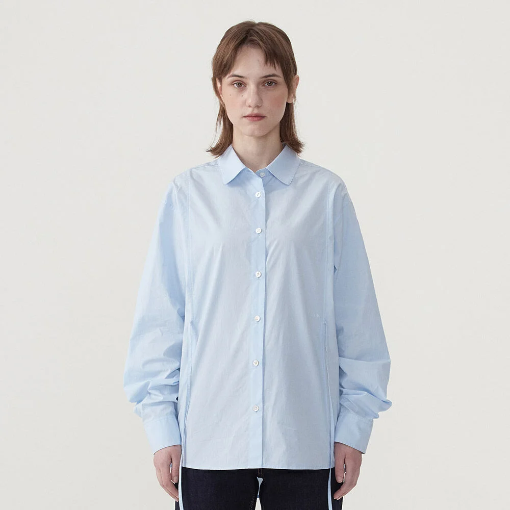 女裝 寬鬆版型 府綢 襯衫 Light Blue