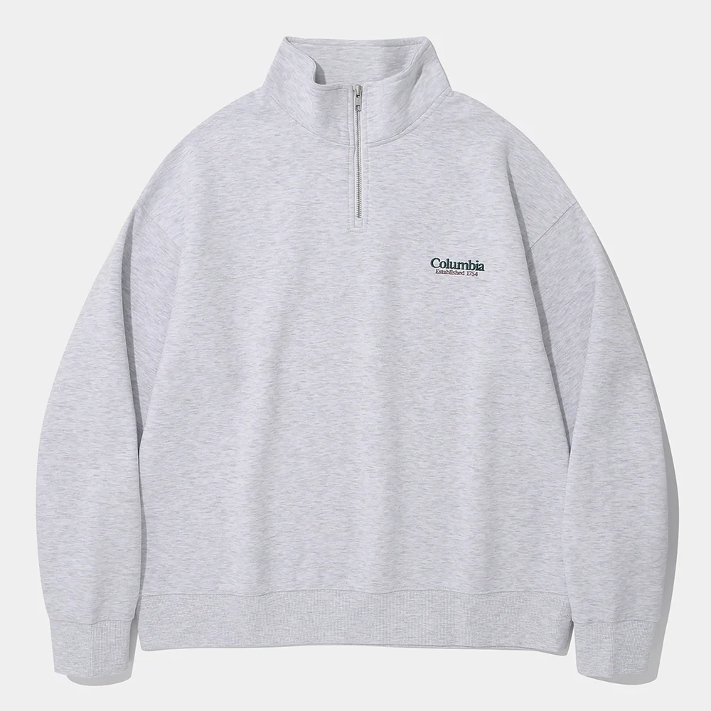 NYC EMB FLEECE H/ZIP SWEATSHIRT_LIGHT M GRAY