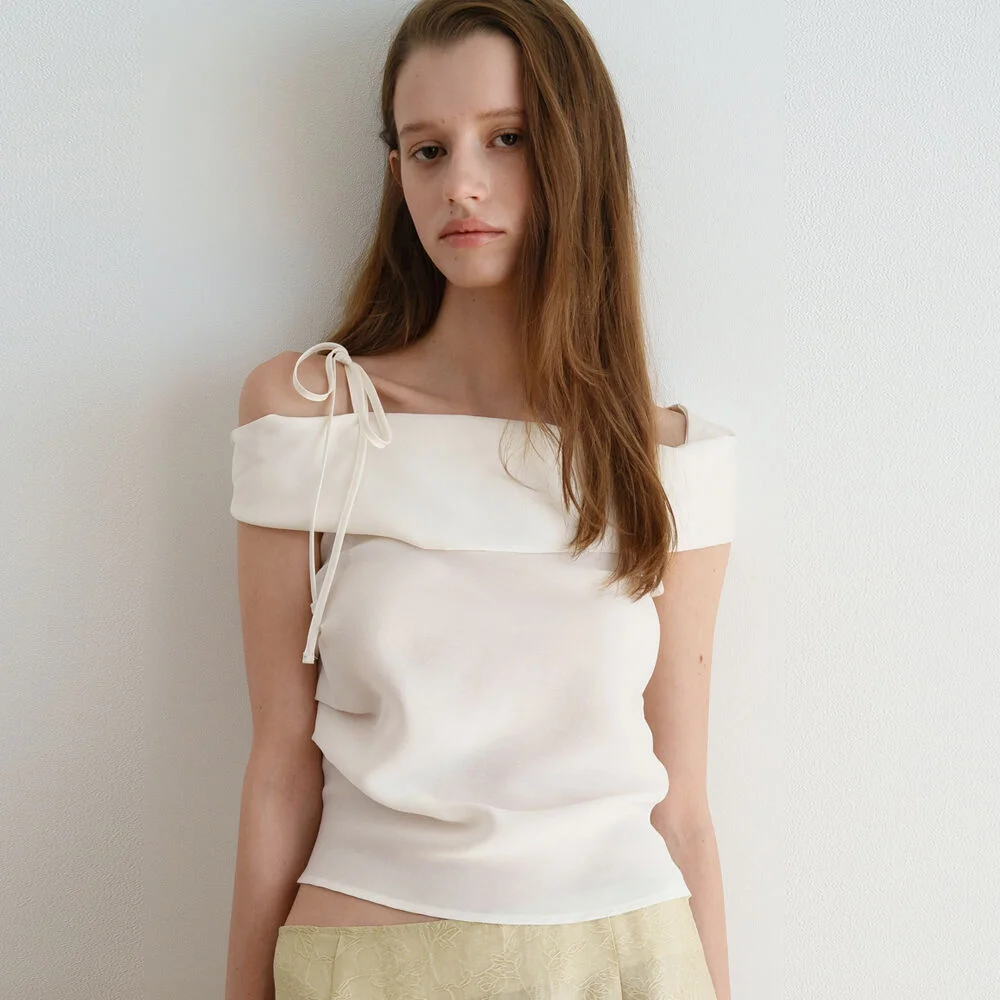VISCOSE DRAPE BLOUSE_IVORY