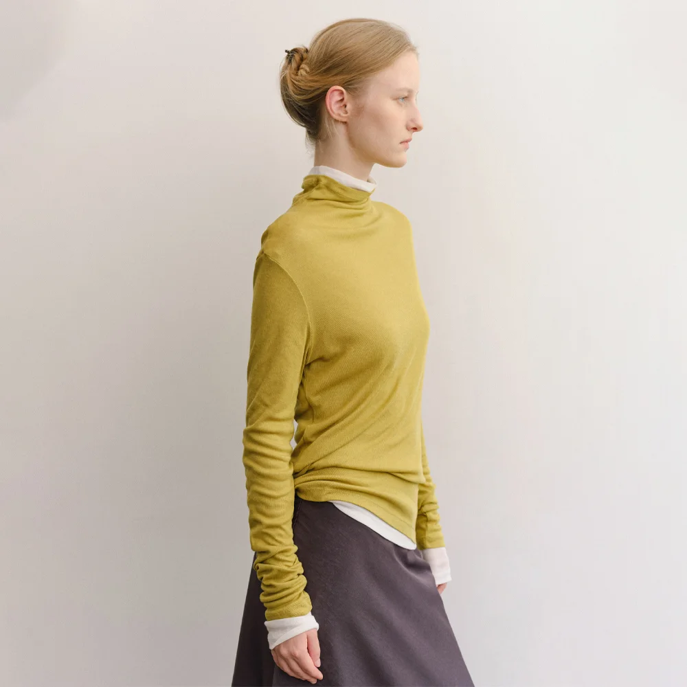 WARM SHEER LOOSE TOP_OLIVE