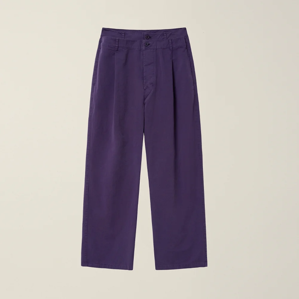 DOUBLE WAIST COTTON TROUSER MIDNIGHT PURPLE