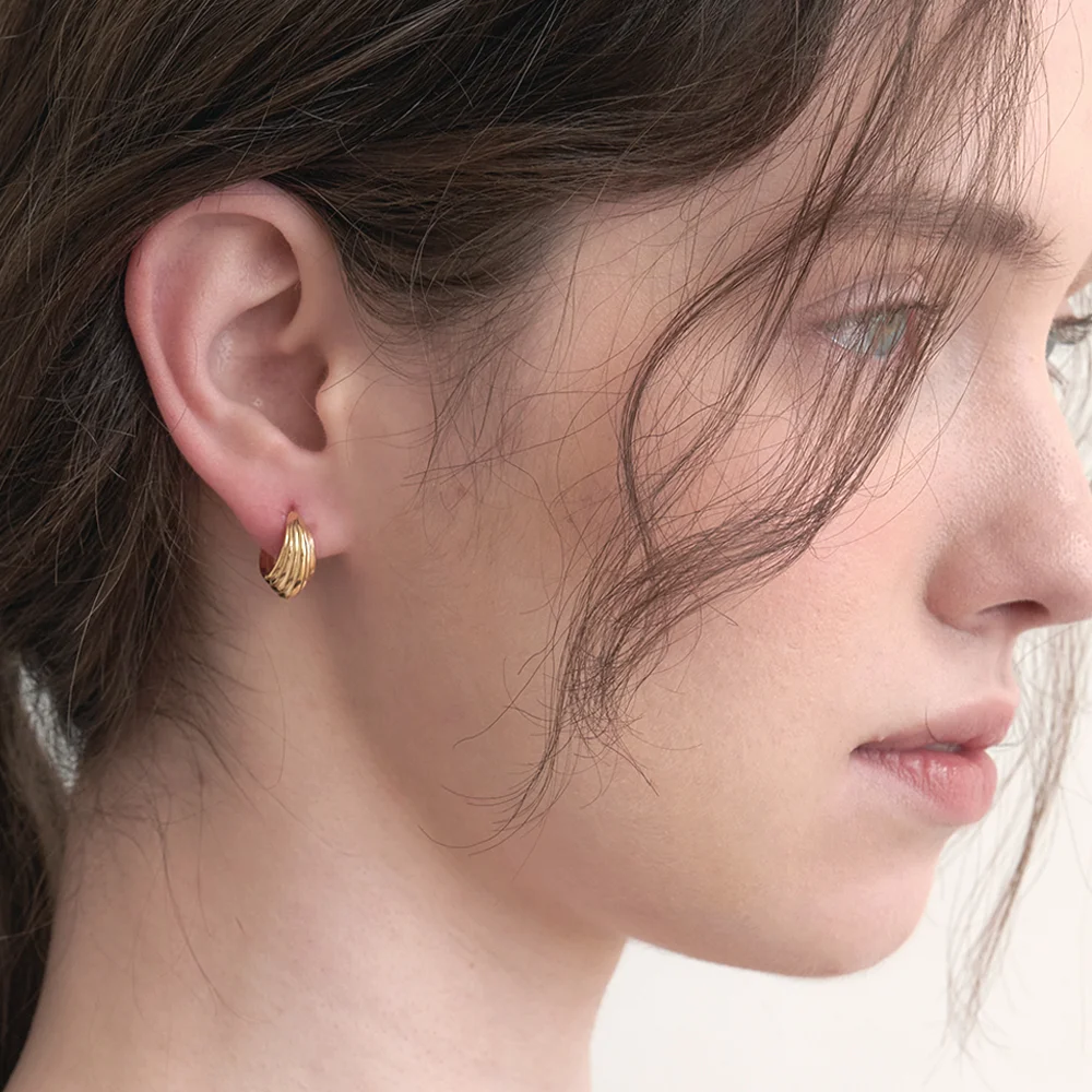 waterfall ring earrings (E052_gold)
