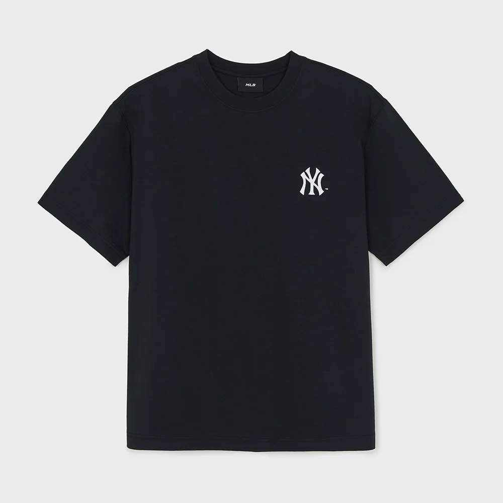 復古 運動風 Cursive 圖案 短袖 T恤 NY (Black)