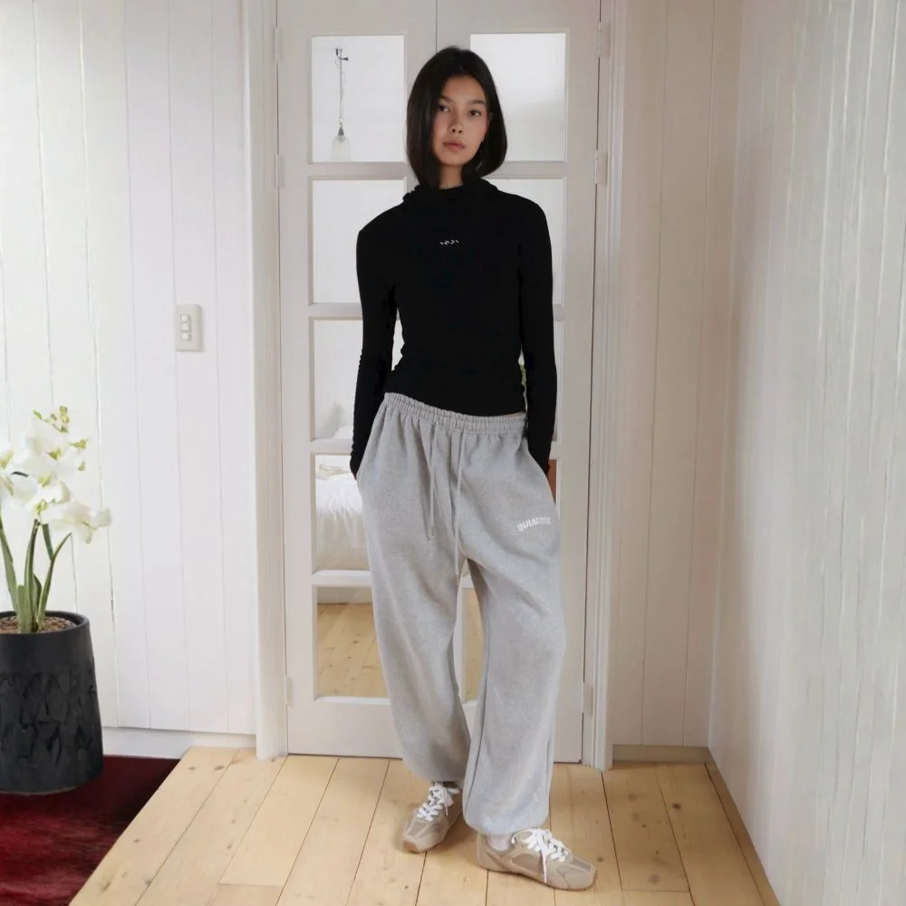 Varsity Cotton Fleece Jogger Pants 灰色