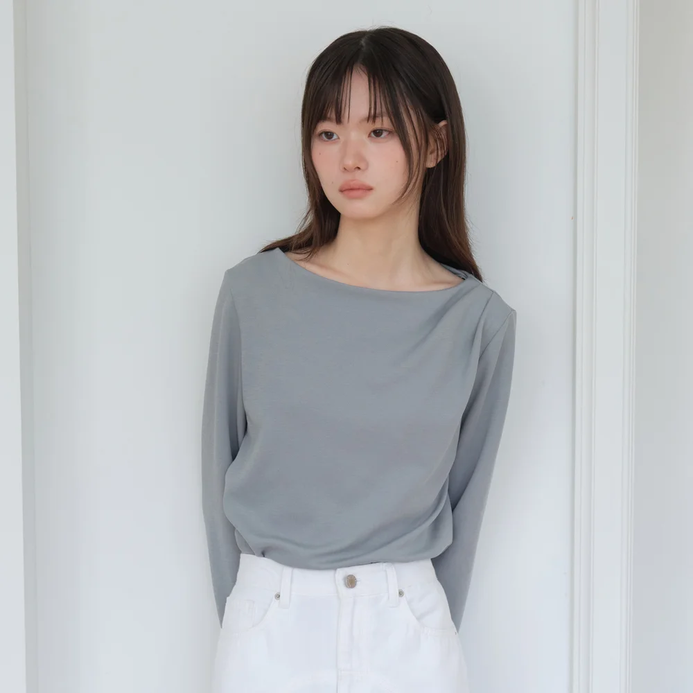 SLIM BOAT T-SHIRT_BLUE GRAY