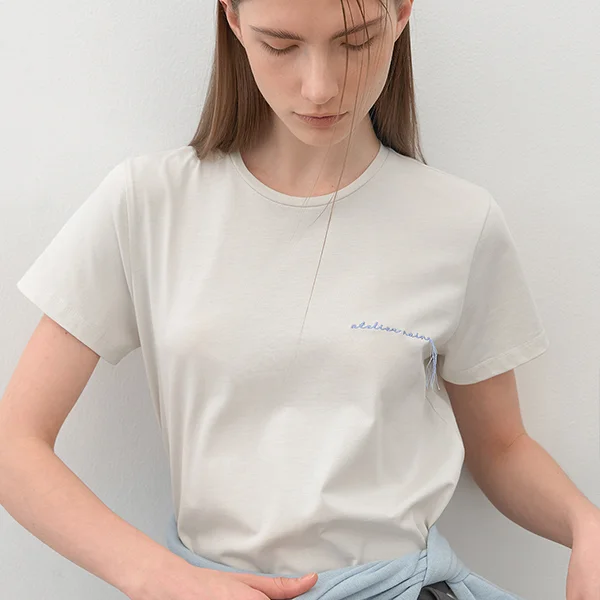 ESSENTIAL LETTERTING POINT TEE(T-6998)_2Colors