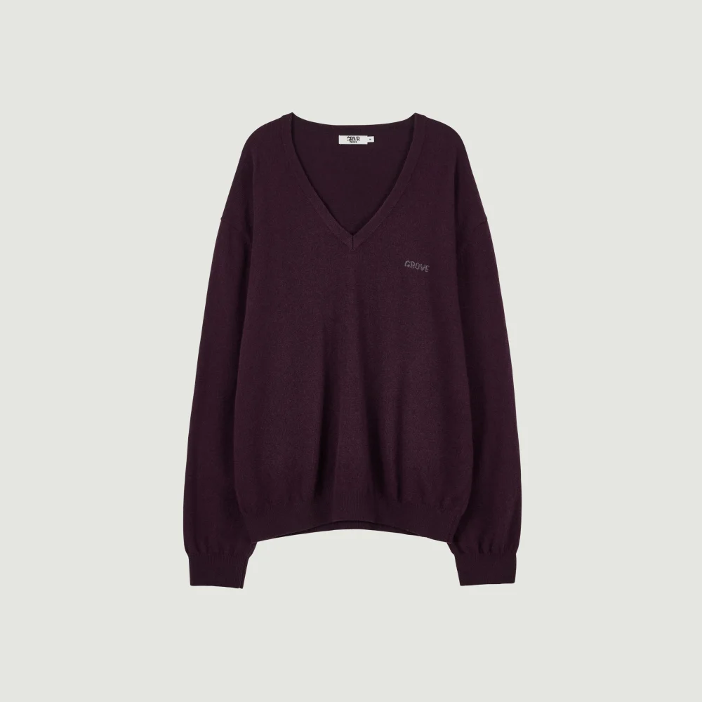 26FW MYLES OVER-FIT V-NECK KNIT (PLUM)