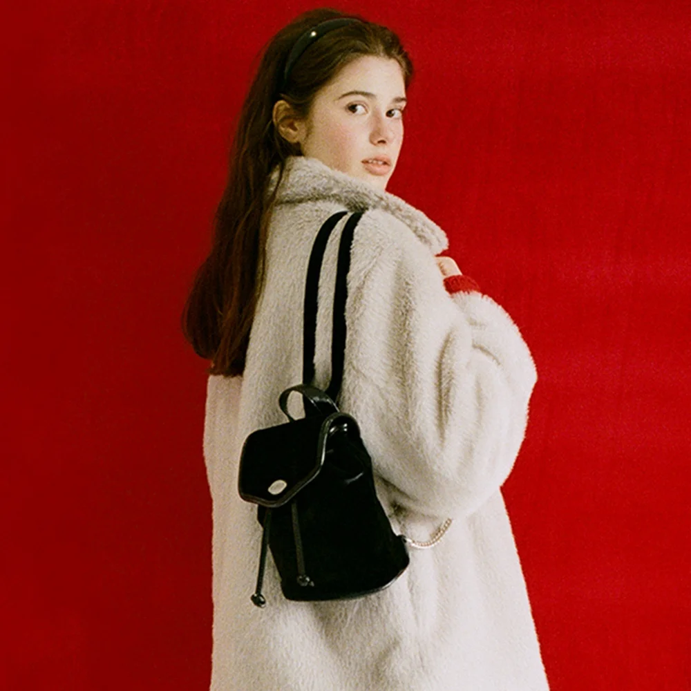 Velvet mini fle backpack - velvet black