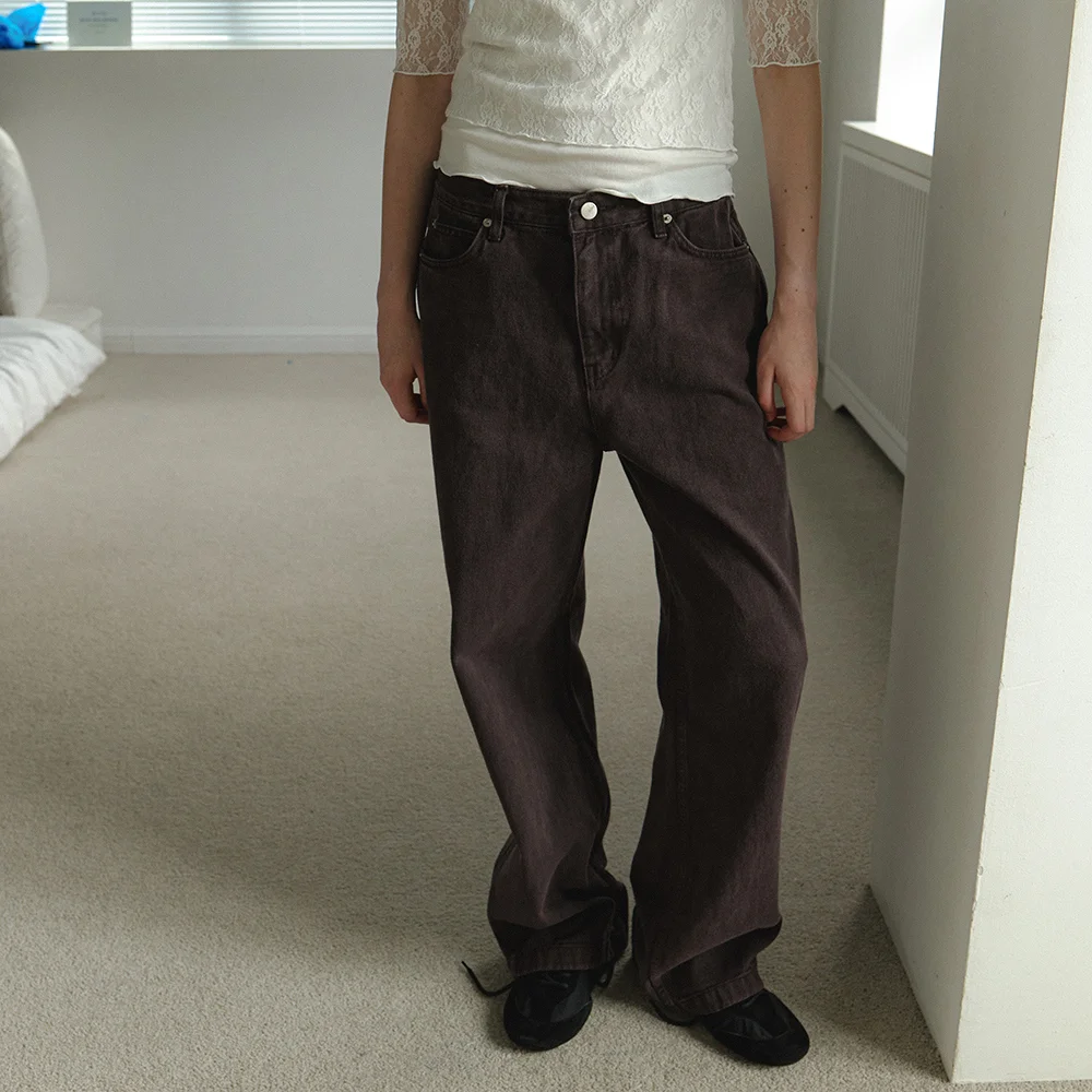 Washed dyed pants_brown