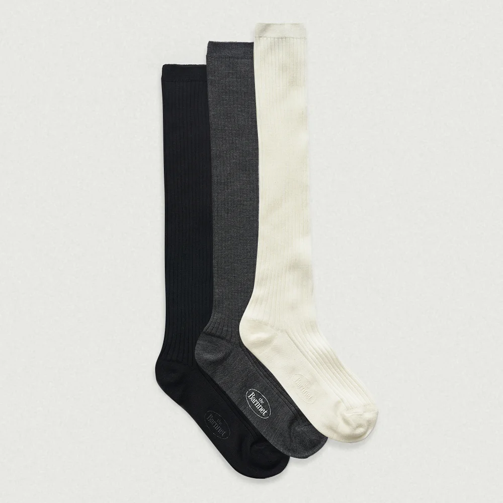 Ribbed Knee-High Knit Socks_3Color